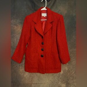 Vibrant Red Women's Blazer Jacket